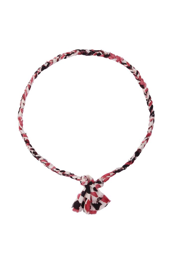 Necklace frayed fabric Coral Polyester 