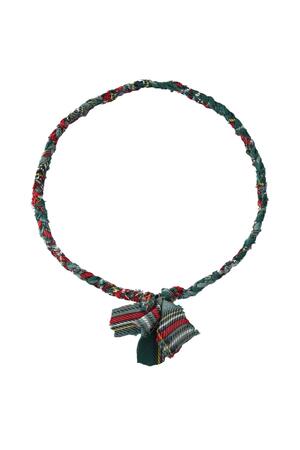 Necklace frayed fabric Green Polyester h5 