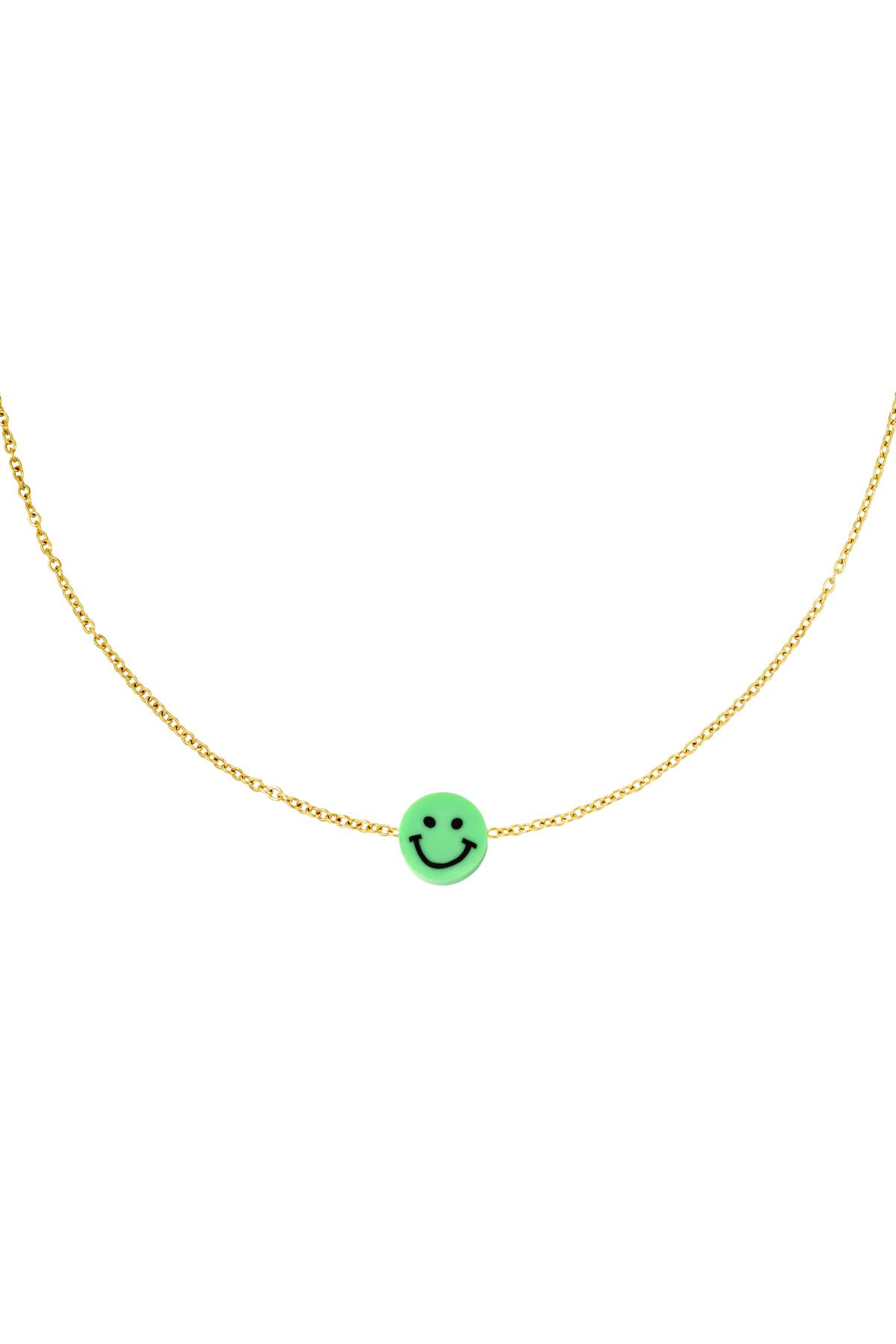 Smiley de collar de acero inoxidable Verde