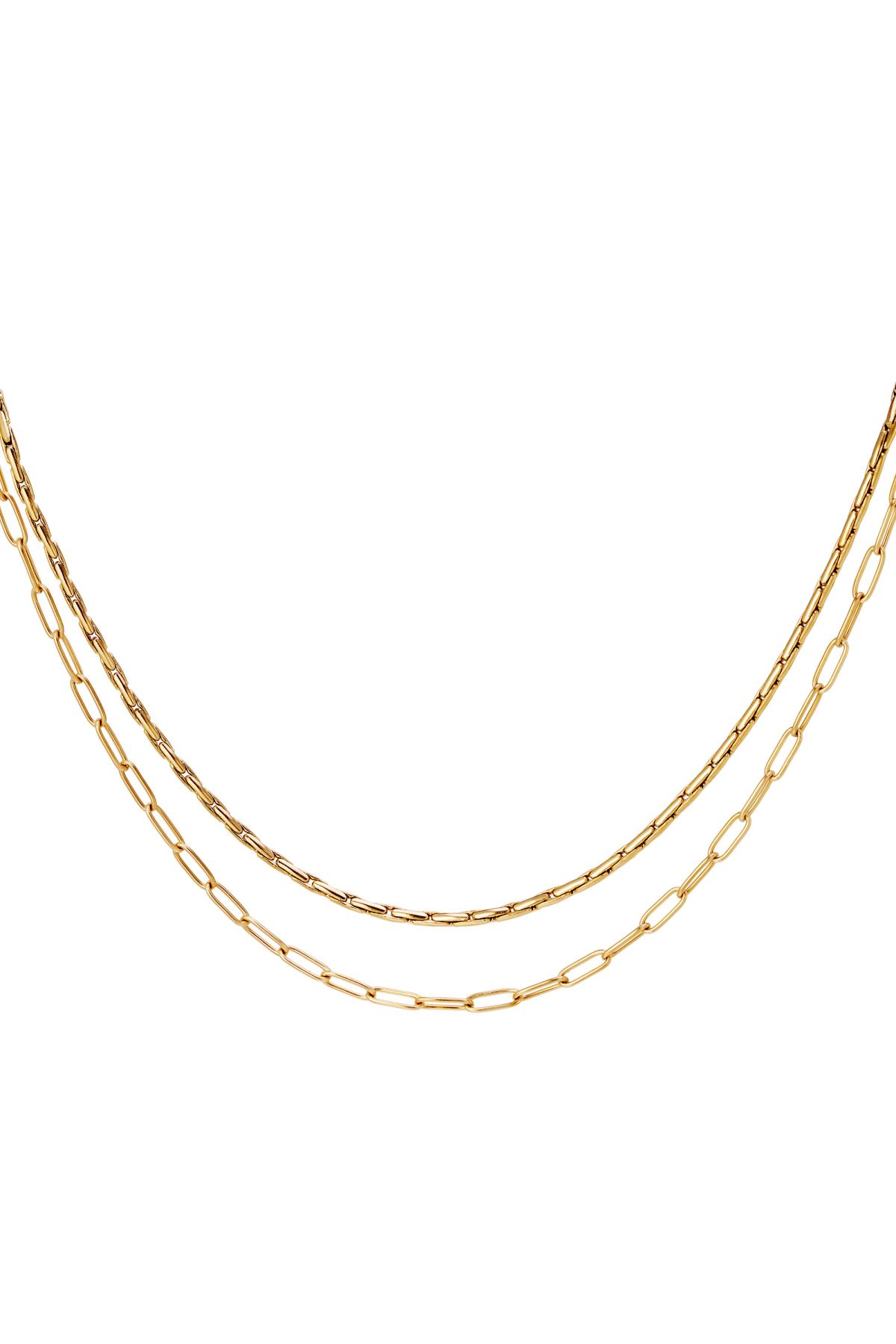 Double stainless steel necklace Gold
