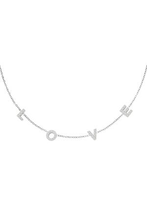 Roestvrijstalen ketting letters love Zilver Stainless Steel h5 