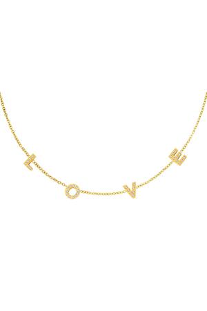 Edelstahl Halskette Buchstaben Love Gold h5 