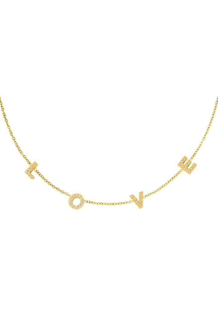 Stainless steel Necklace letters love Gold 
