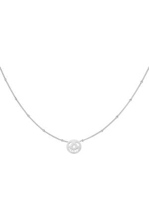 Stainless steel necklace round pumpkin Silver h5 