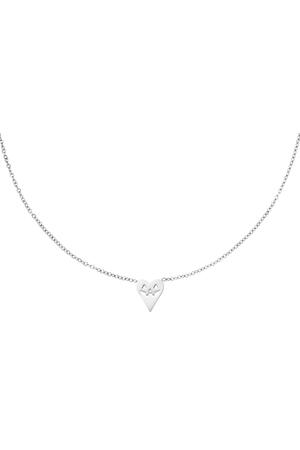 Stainless steel necklace heart halloween Silver h5 
