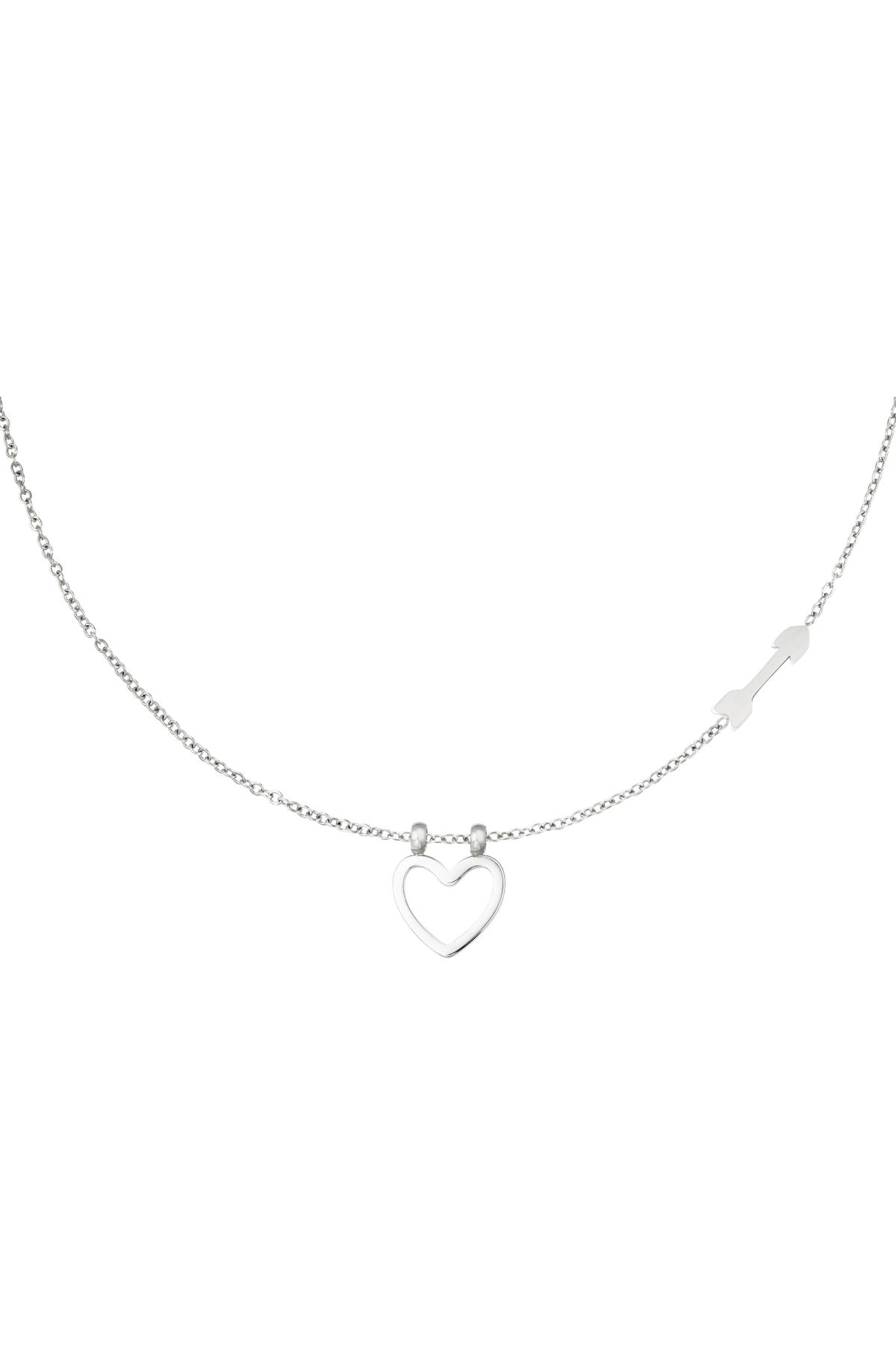 Halskette mit Herz und Pfeil Silber Edelstahl