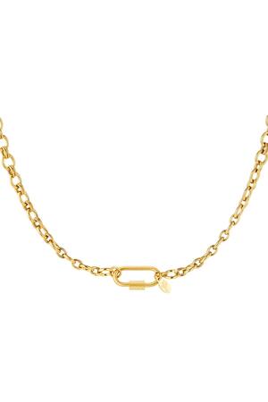 Stainless steel necklace  Gold h5 