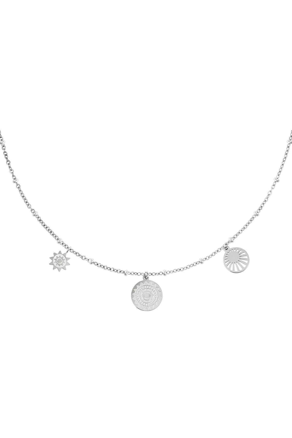 Necklace solar Silver Color Stainless Steel