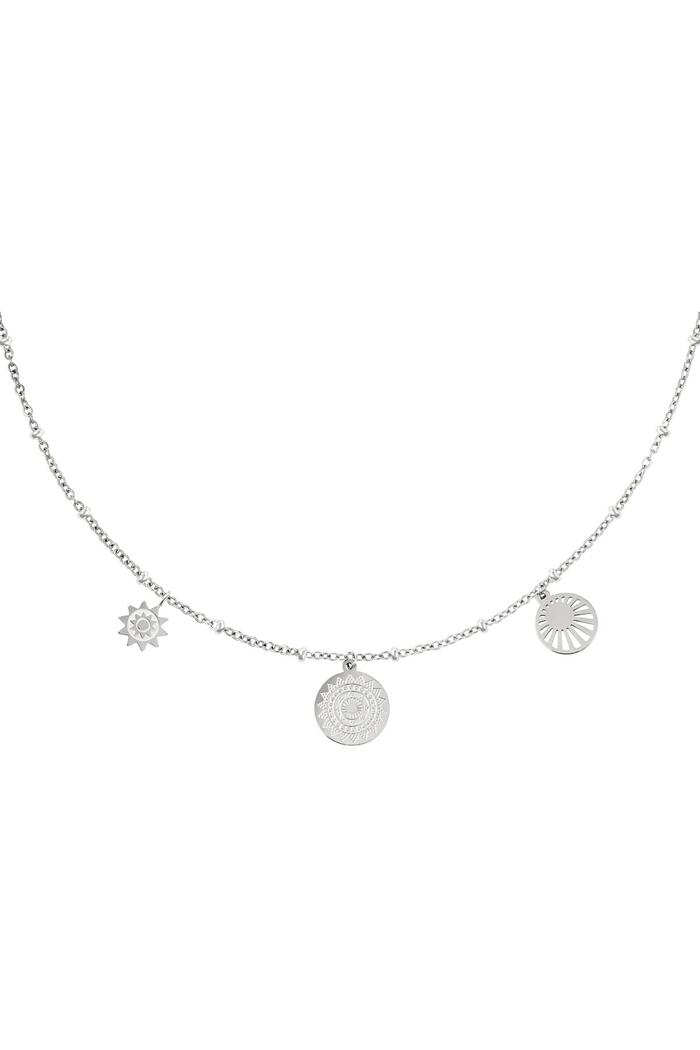 Necklace solar Silver Stainless Steel 
