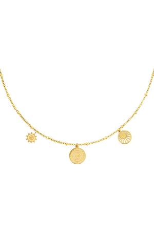 Necklace solar Gold Stainless Steel h5 