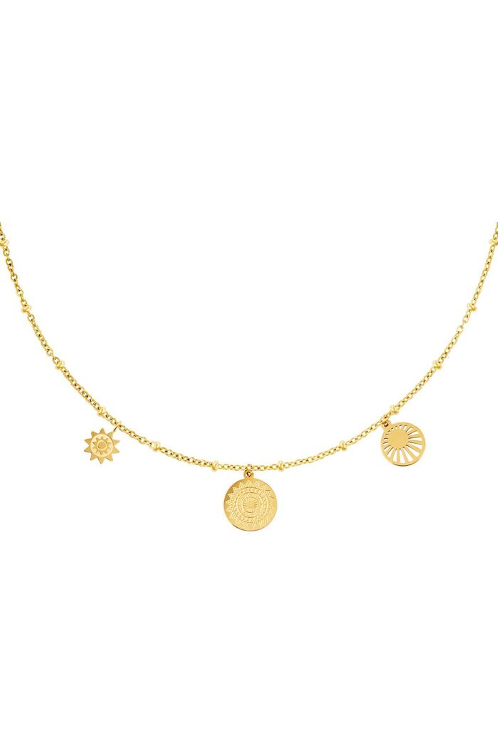 Necklace solar Gold Stainless Steel 