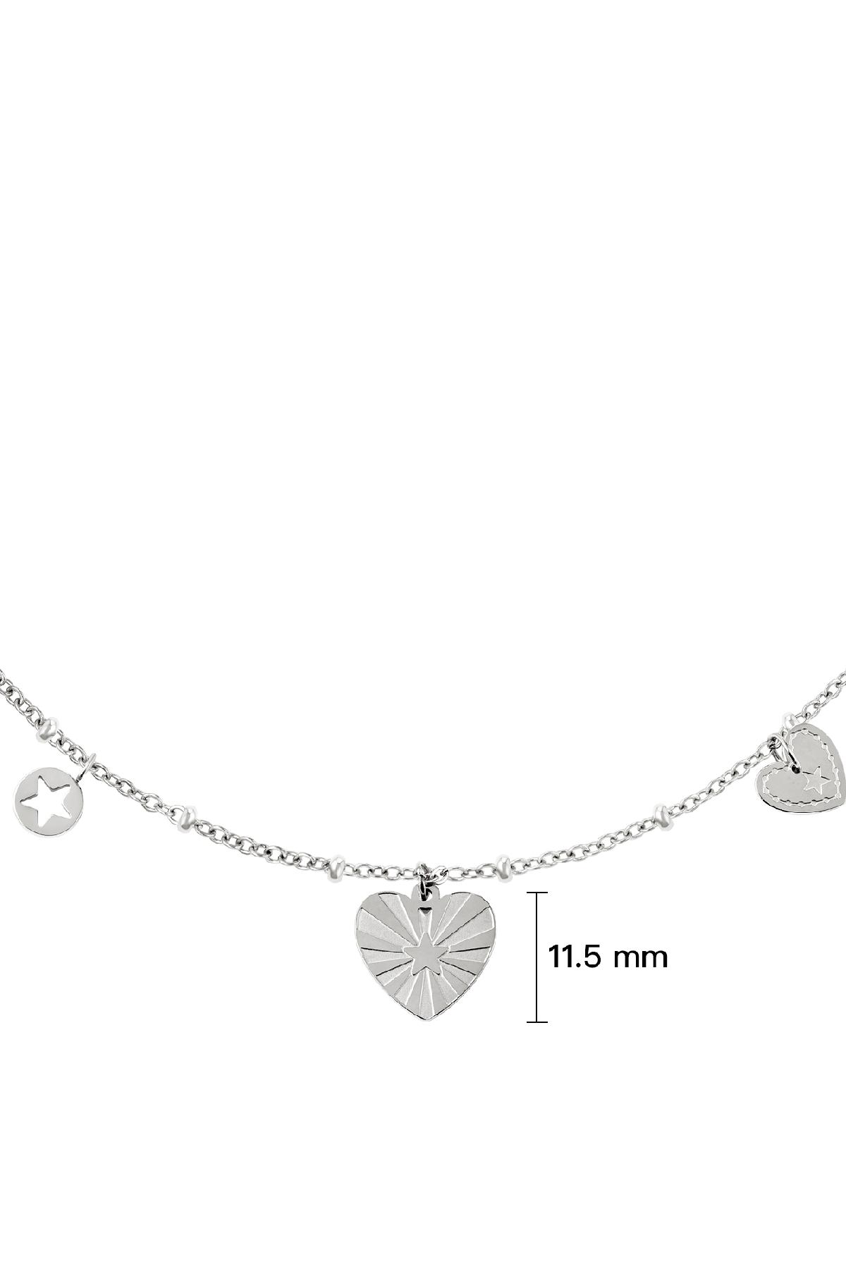 Stainless steel necklace hearts Silver color