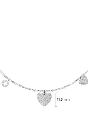 Stainless steel necklace hearts Silver h5 Picture3