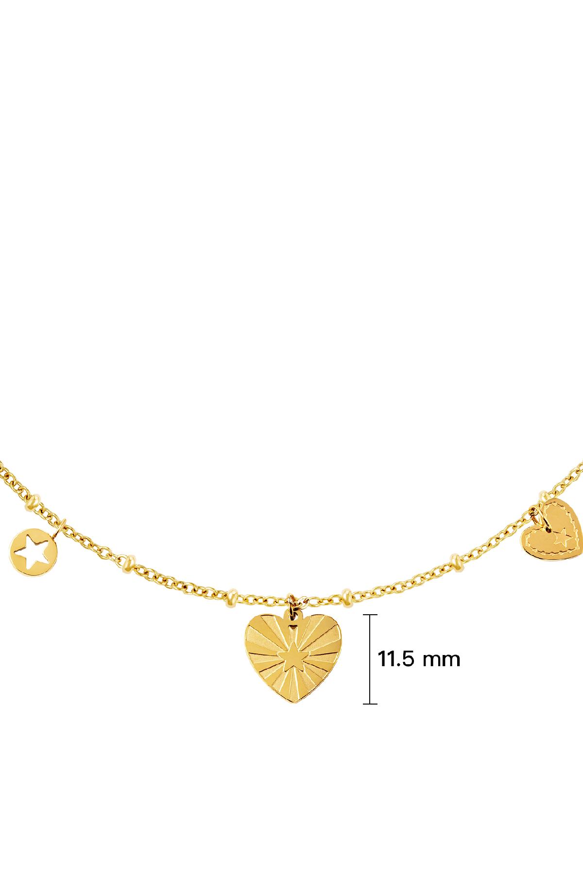 cuori di collana in acciaio inossidabile Gold Stainless Steel