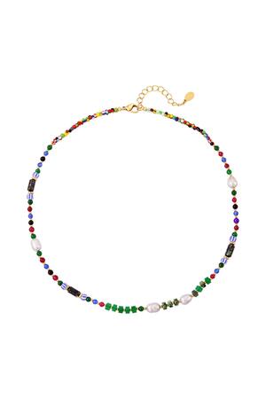 Necklace beads party Green Stainless Steel h5 