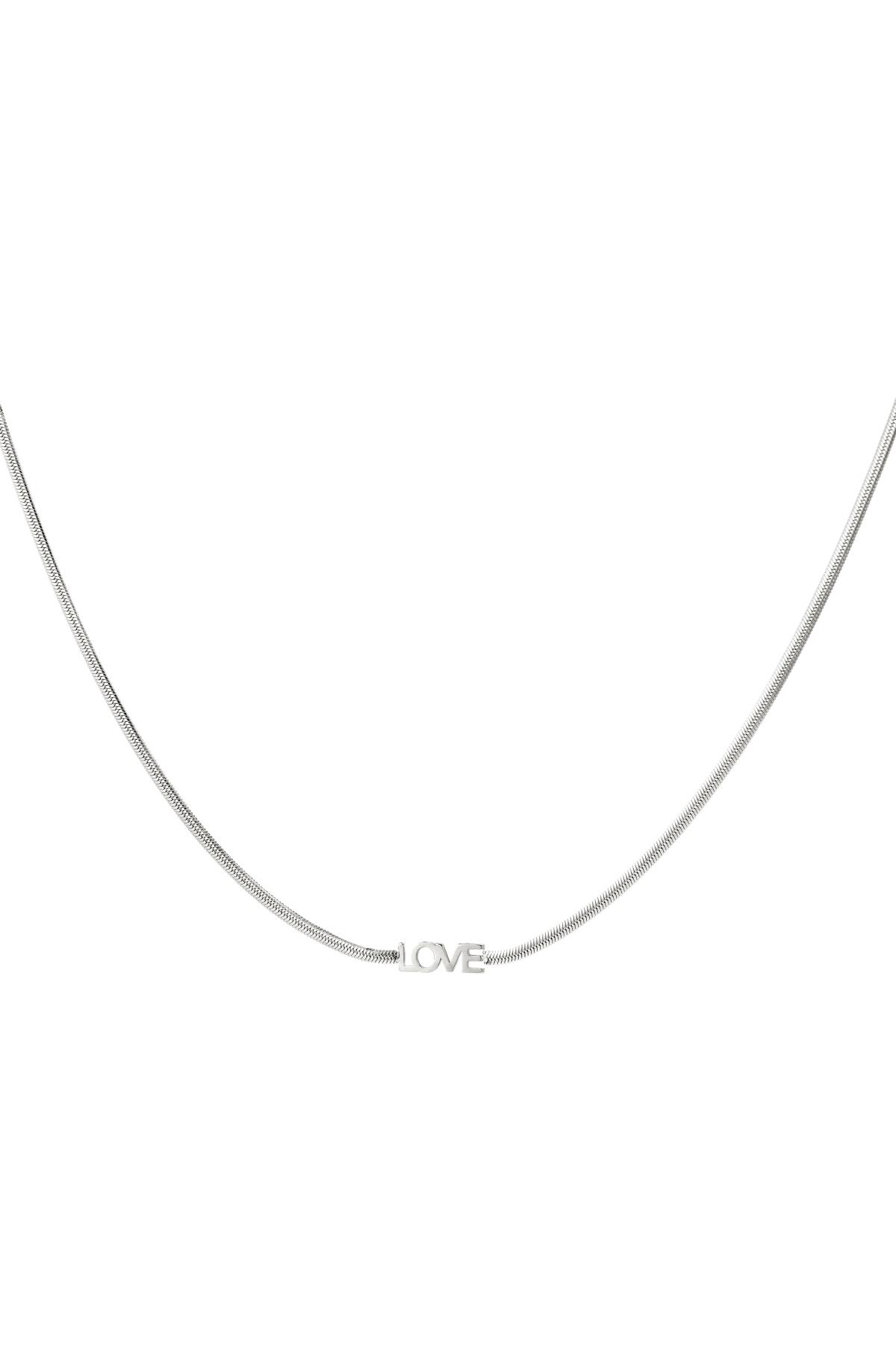 Necklace love letters Silver Color Stainless Steel