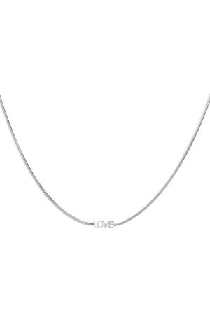 Necklace love letters Silver Stainless Steel h5 