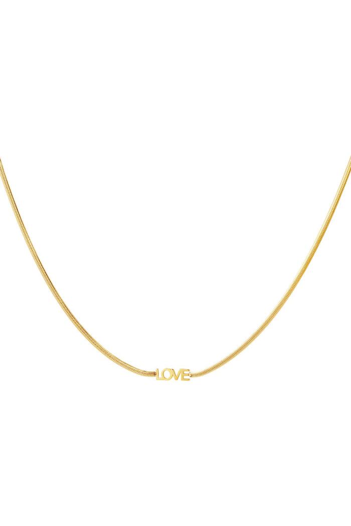 Necklace love letters Gold Stainless Steel 