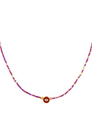 Necklace spiritual eye Burgundy Glass h5 