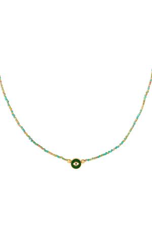 Necklace spiritual eye Green Glass h5 