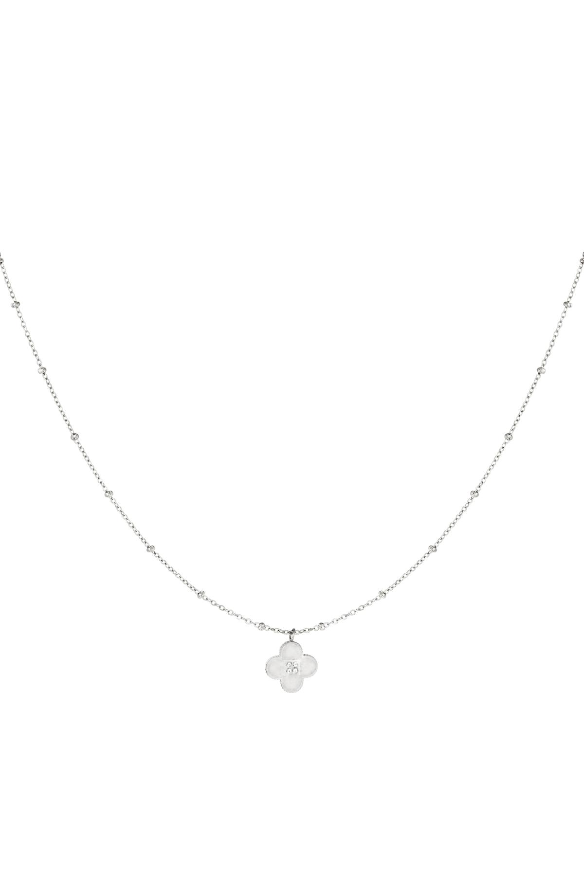 Collier trèfle Argenté Acier inoxydable h5 