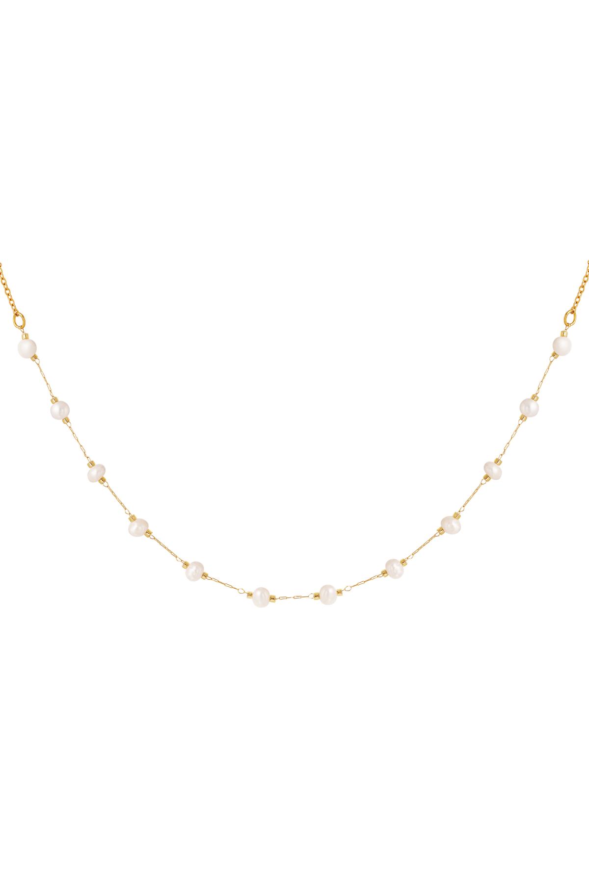 Necklace sweet pearl  Gold Color Stainless Steel h5 