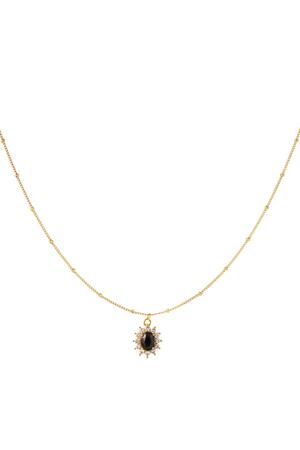 Necklace gemstone Black Stainless Steel h5 