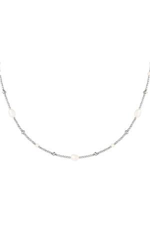 Halskette Perlen und Perle Silber Edelstahl h5 