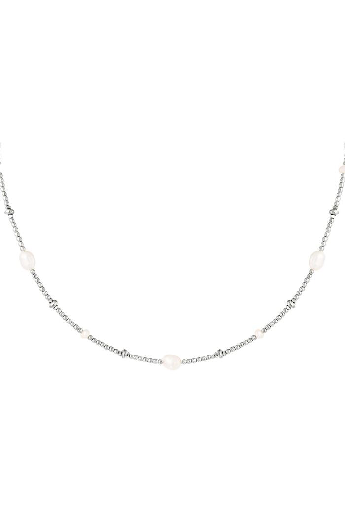 Halskette Perlen und Perle Silber Edelstahl 