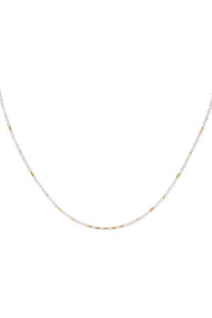 Collier de perles colorées Gris & Or Acier inoxydable h5 