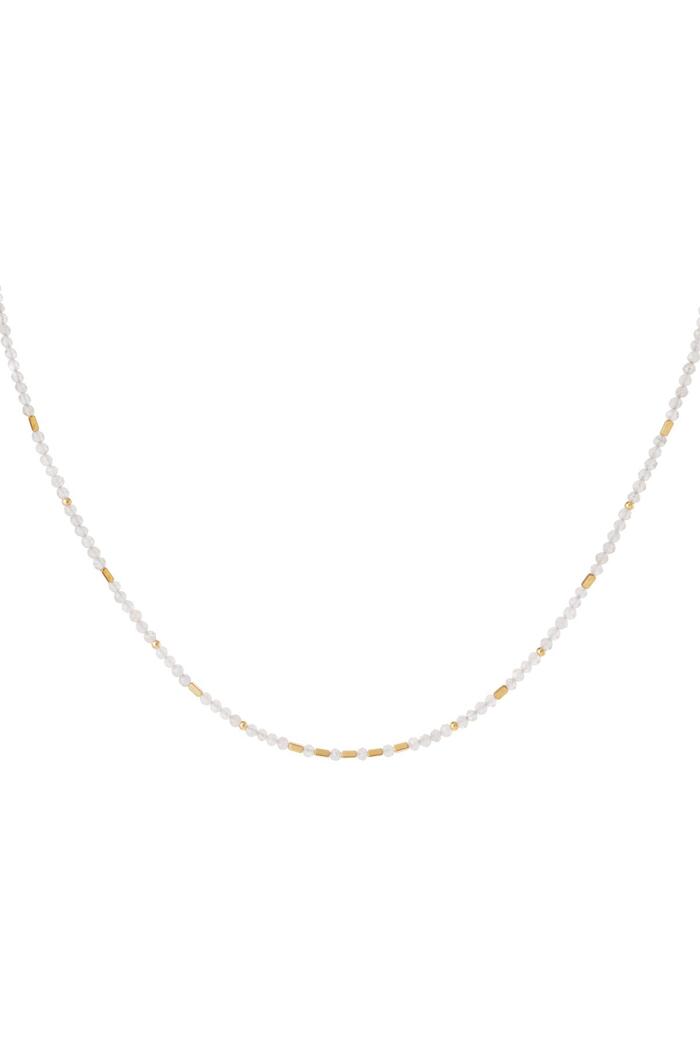 Collier de perles colorées Gris & Or Acier inoxydable 