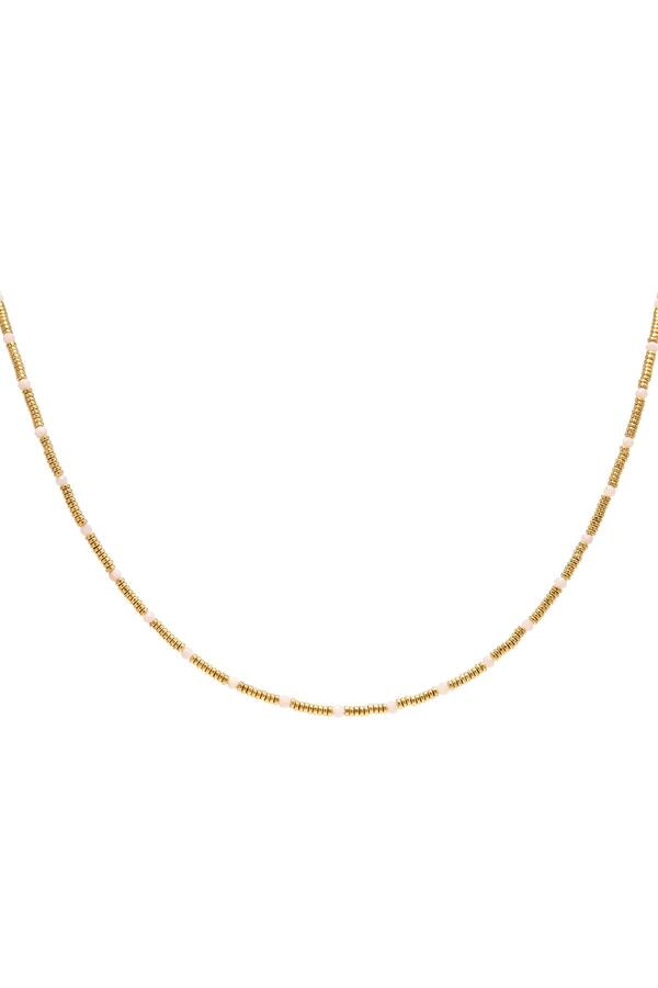 Halskette aus Edelstahl mit rosafarbenen Details Gold