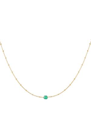 Halskette aus Edelstahl mit Steinanhänger Grün h5 