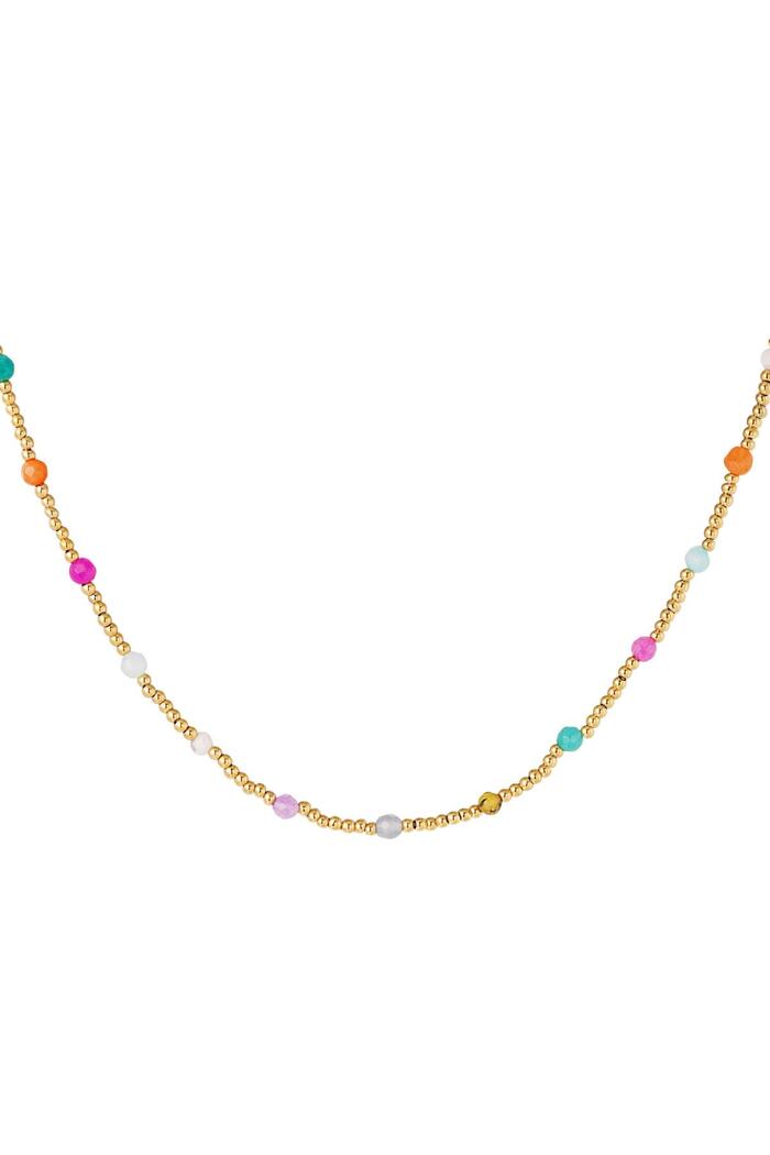 Beaded necklace Gold Stainless Steel 