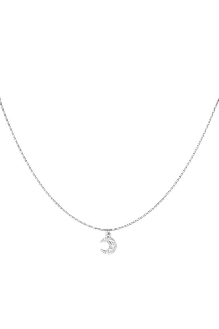 Necklace moon shine Silver Stainless Steel 
