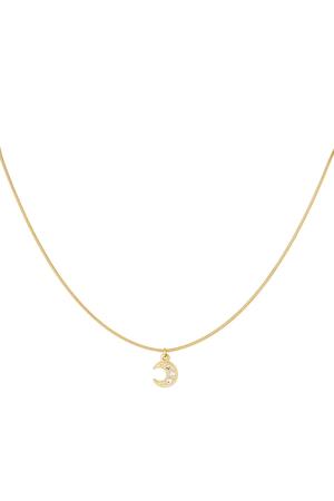 Necklace moon shine Gold Stainless Steel h5 