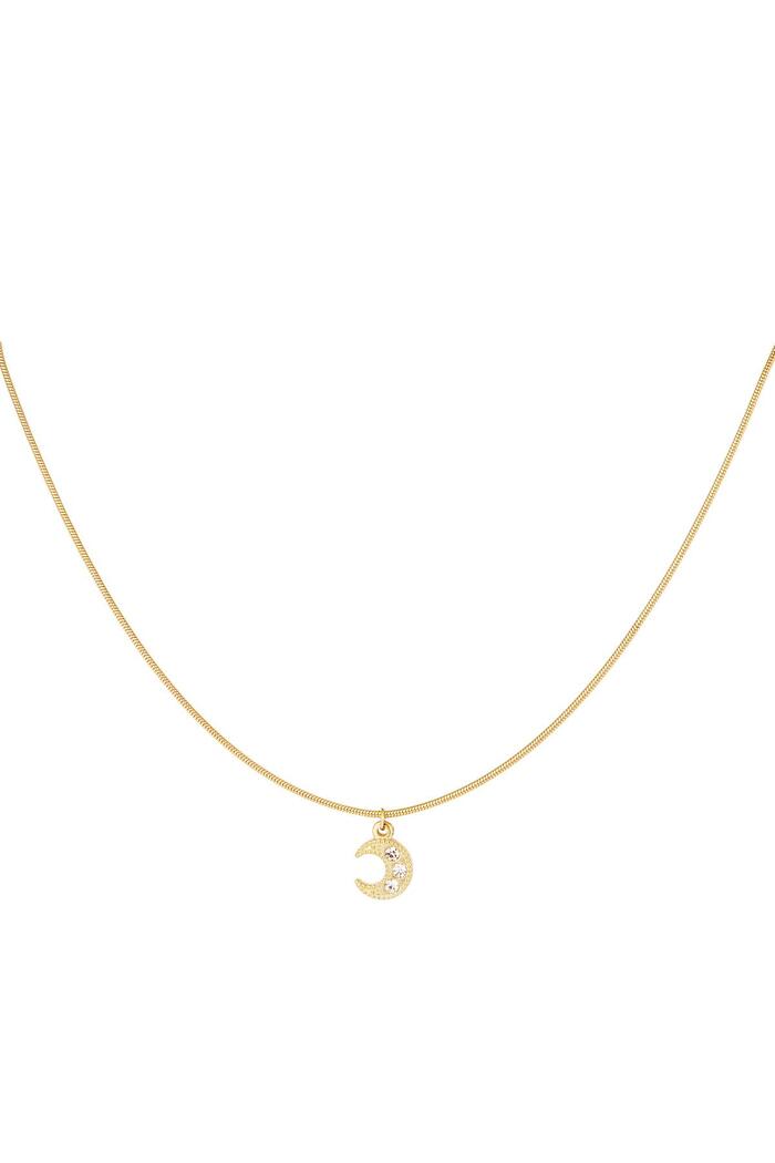 Necklace moon shine Gold Stainless Steel 