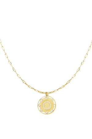 Amuleto de corazón de collar de acero inoxidable Oro h5 