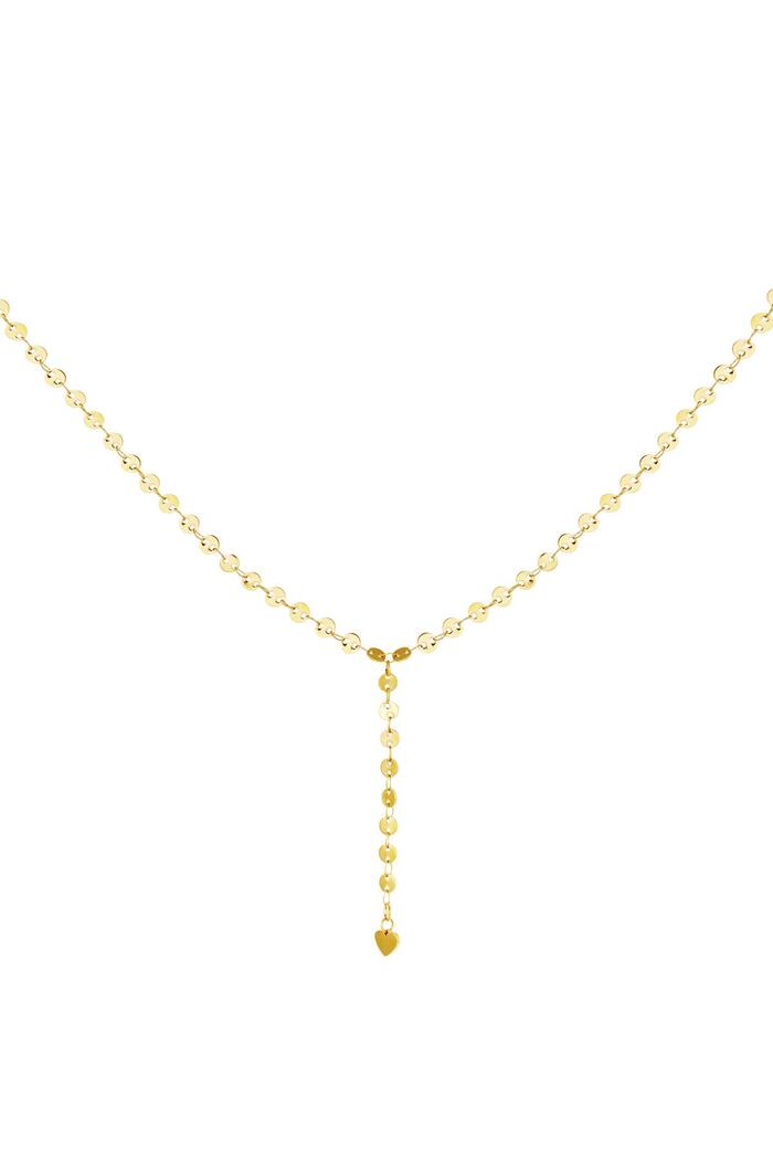 Stainless steel Y-chain necklace Gold 