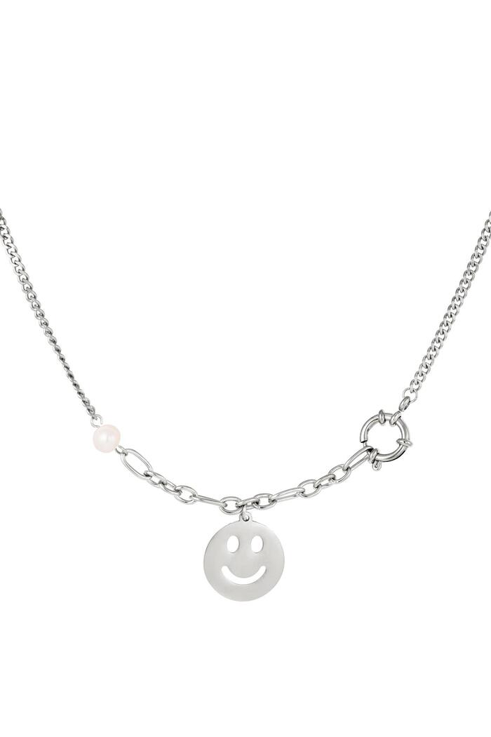 RVS ketting smiley face Zilver Stainless Steel 