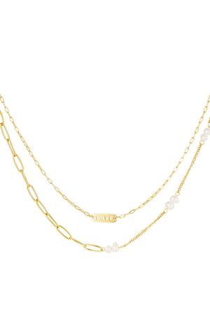 Collana in acciaio inox Love Gold Stainless Steel h5 