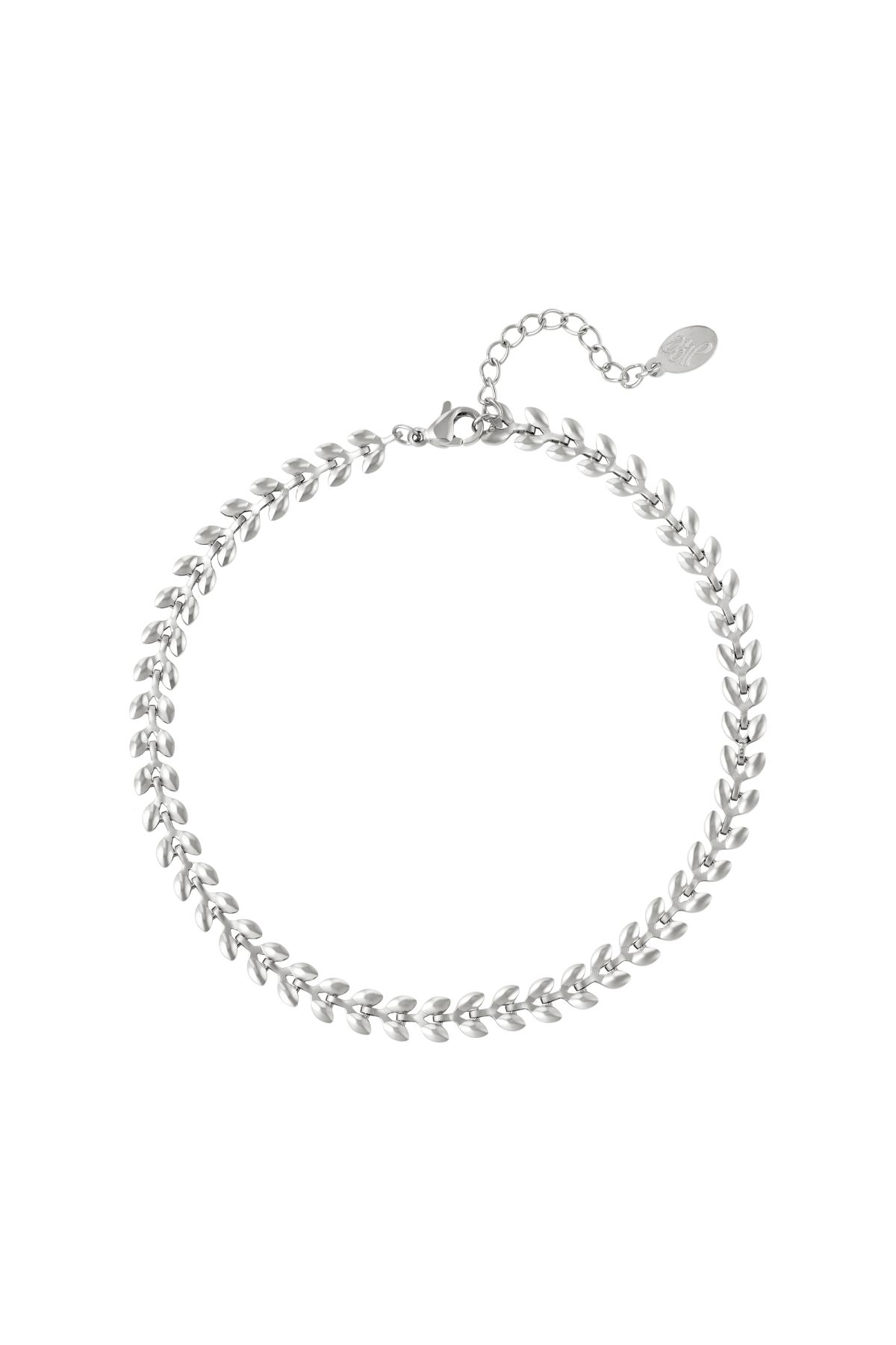 Anklet leafs Silver Stainless Steel