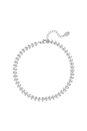 Anklet leafs Silver Stainless Steel h5 