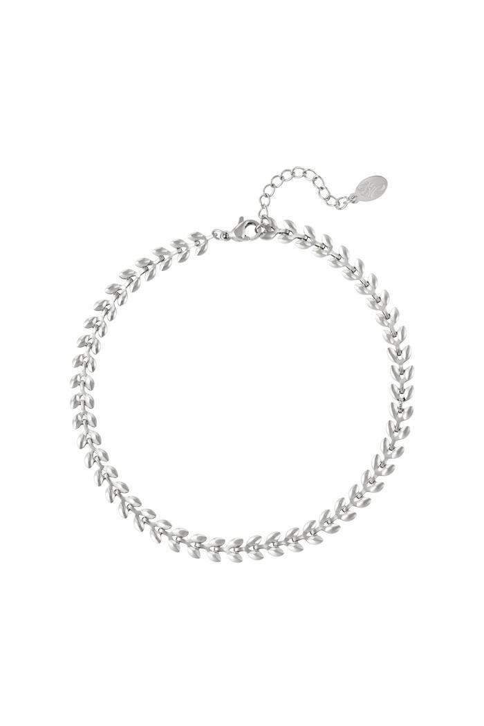 Anklet leafs Silver Stainless Steel 