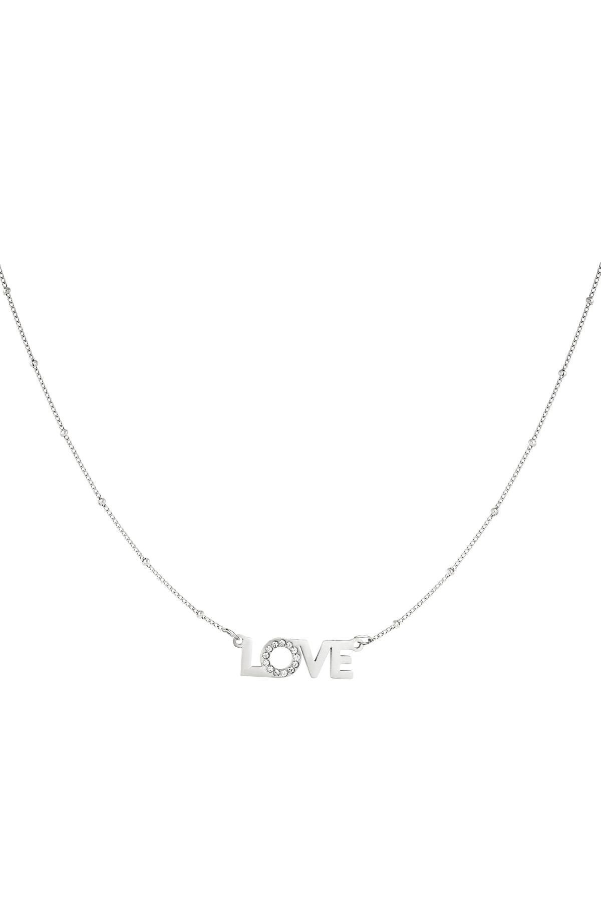 Stainless steel necklace love Silver