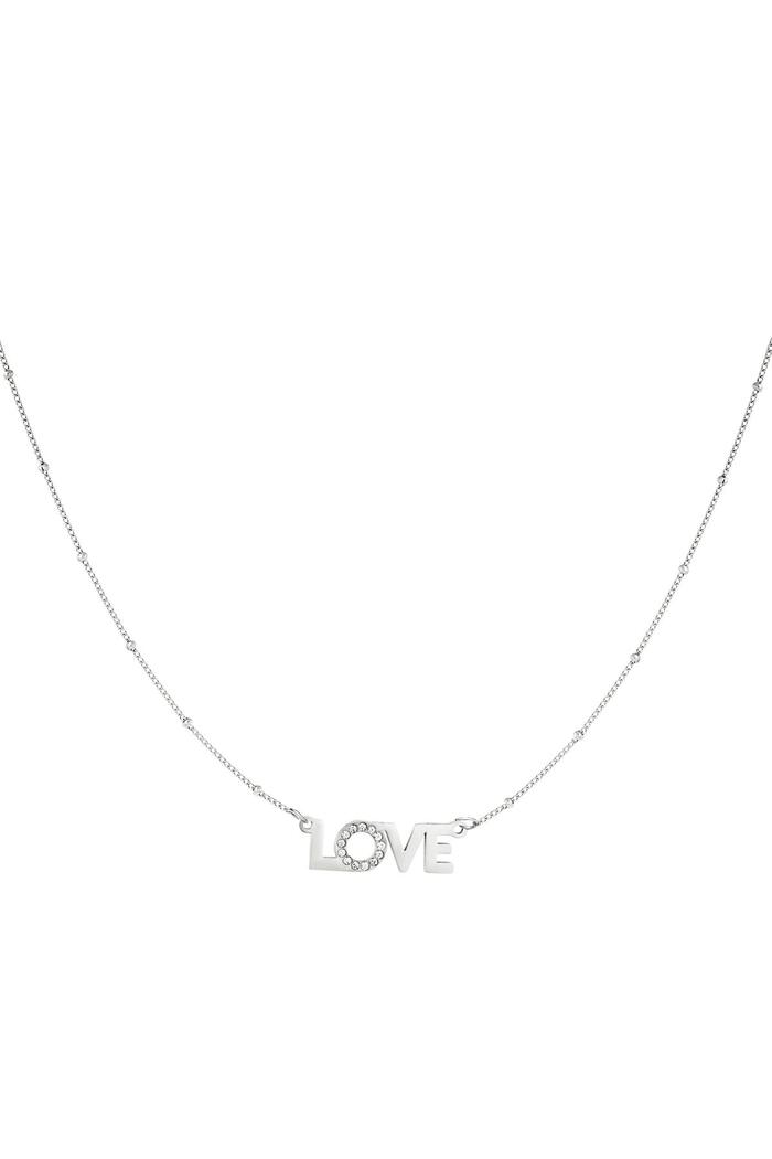 Stainless steel necklace love Silver 