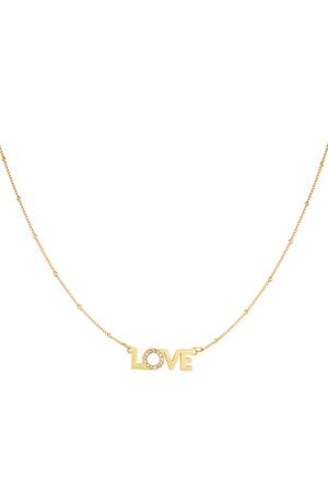 Stainless steel necklace love Gold h5 