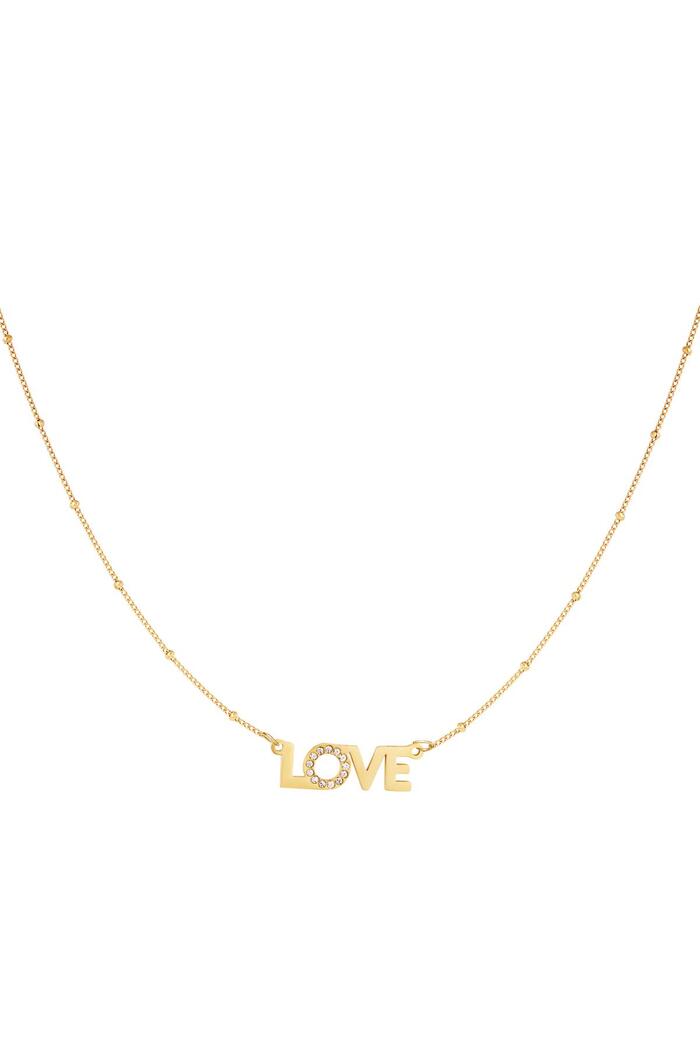 Stainless steel necklace love Gold 