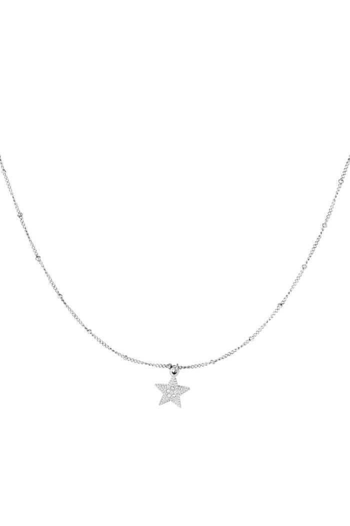 Sternennacht Halskette aus Edelstahl Silber 