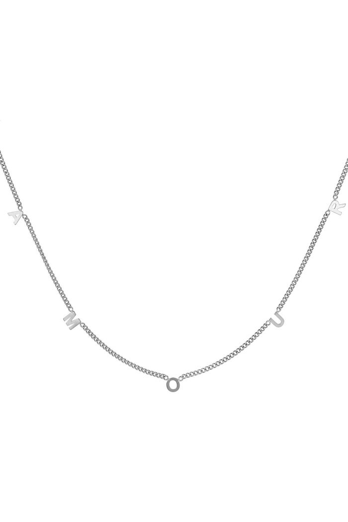 Necklace Amour Silver Stainless Steel 